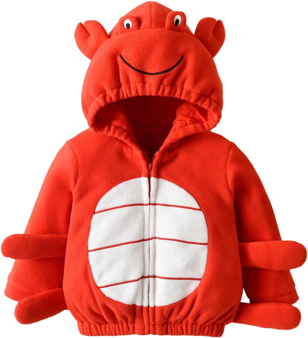 Toddler Boy Girl Cartoon Animal Costume Halloween Cosplay Clothes Fall Winter Long Sleeve Hooded Romper Jumpsuit