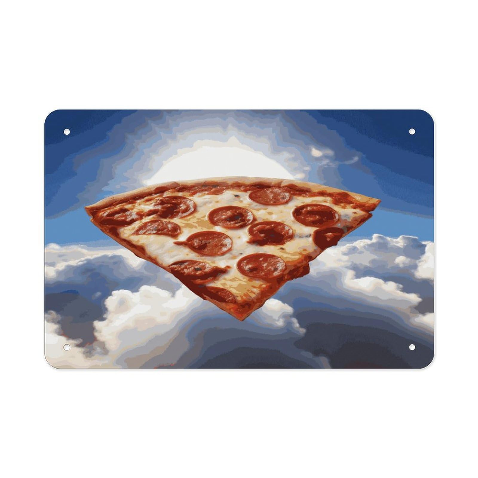 Fekiloot Style Pizza In The Sky Metal Signs Wall Art Tin Sign