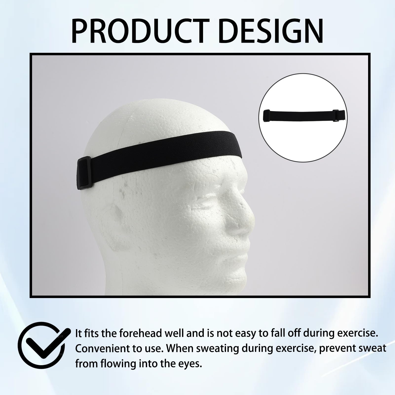 Cinghia per Lampada Frontale Nera Regolabile Compatibile con Molti Modelli Accessorio Outdoor