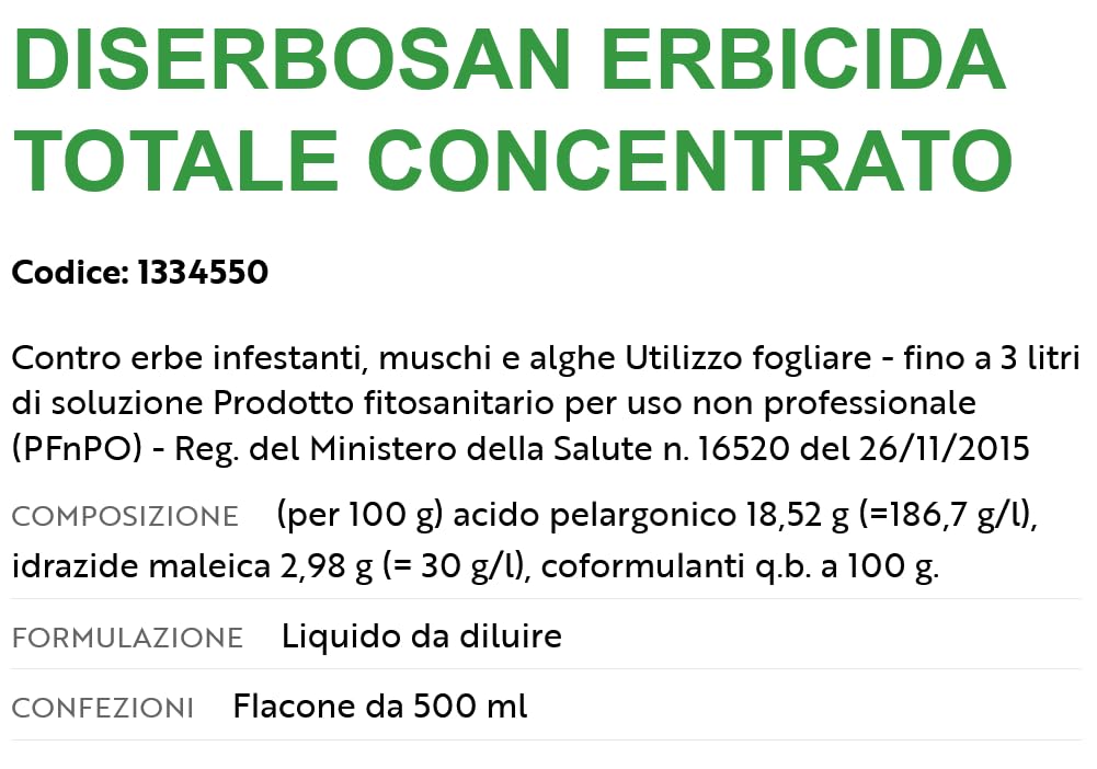 Flortis Diserbosan erbicida concentrato. Pack da 3pz di erbicida totale contro erbe infestanti, muschi, alghe. Diserbante totale. Utilizzo fogliare. Diserbante per erbacce a rapido effetto. 500ml.