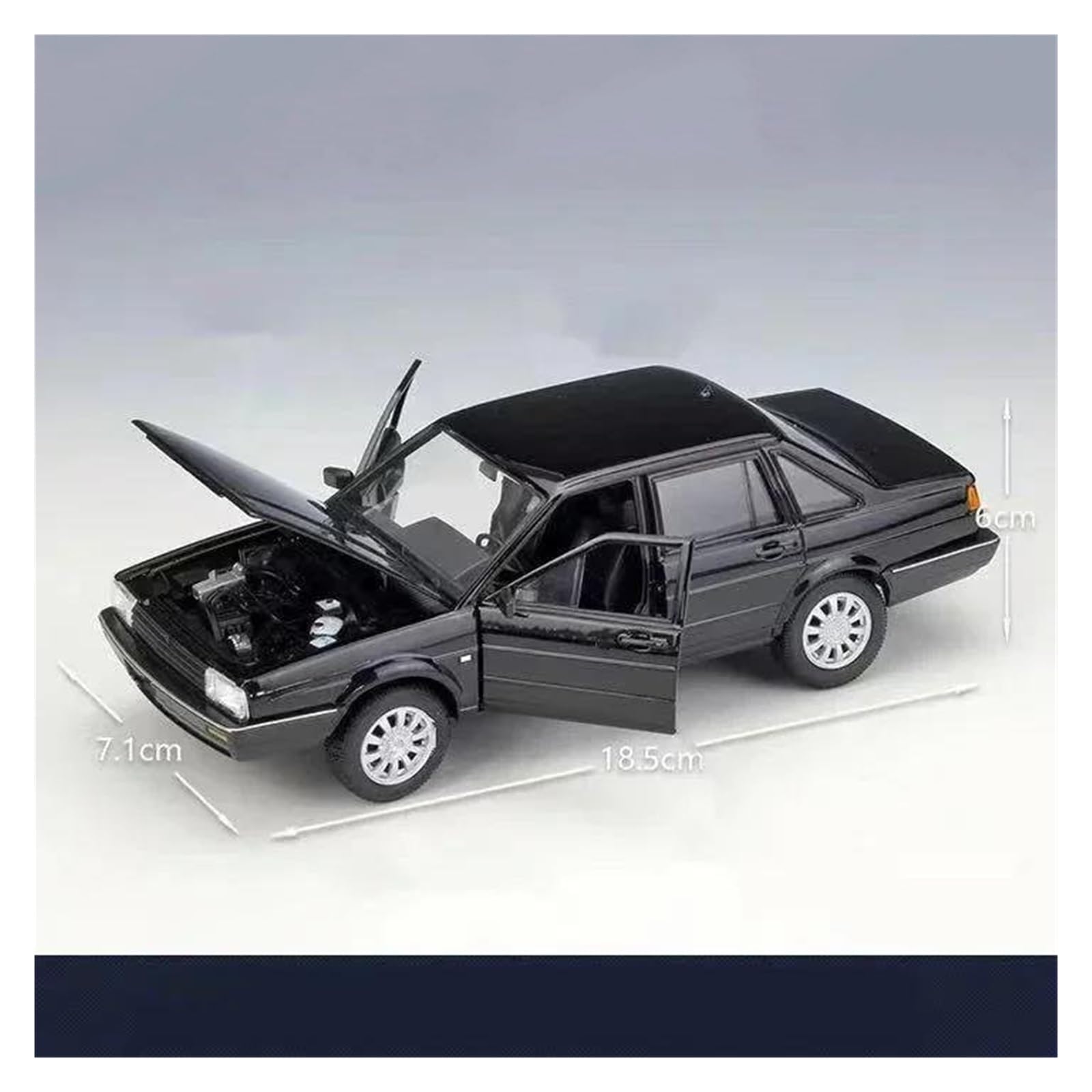 Modellino Diecast Modellismo da Collezione Auto 1:24 Per SANTANA Modellini Di Auto In Metallo Pressofuso(Nero)