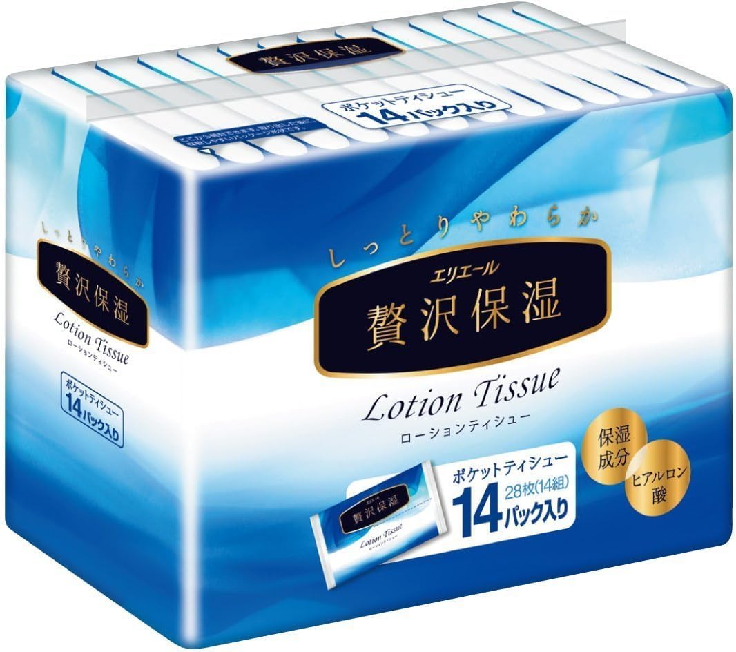 カノックスターが鼻かむ用ティッシュ エリエール 贅沢保湿 鼻爽快メントール（ポケット）12組4パック