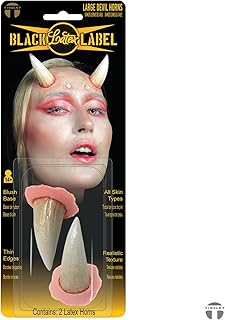 Tinsley Transfers Large Devil Horns by Black Label Latex – Professional Latex Horns for Halloween, Cosplay & Fantasy Costumes – Realistic, Lightweight & Reusable Costume Accessories