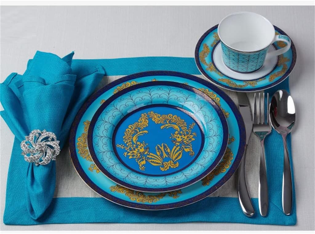 Ceramic Tableware Kitchen Catering Utensils Bone Plate Dishes Restaurant Bowl Spoon Set