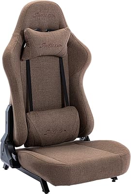 SWOLOL SW06 Gaming Chair, Racing Game, Fabric Material, Breathable, Stylish, Urethane Seat, Reclining, Fixed Legs, No Armrests, Ideal for Telework, Racing Games, Pisces