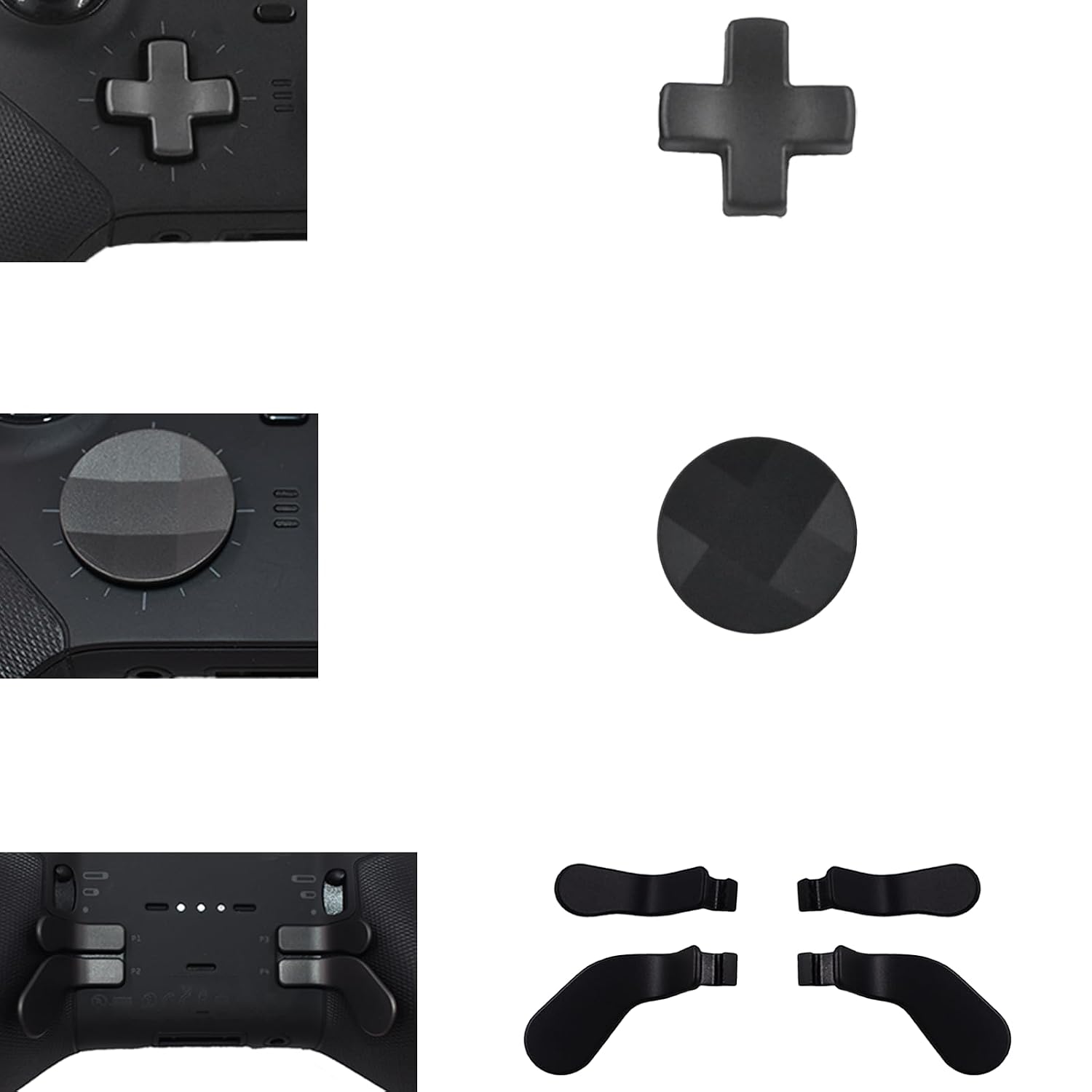 6Pcs Elite Controller Metal Paddles and D-Pad Replacement for Xbox One Elite Series 2, Stainless Steel Paddles for Xbox One Elite Series 2 Core, Paddles D-Pad Accessories for Xbox Elite Series 1 Black [video game]
