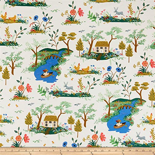 Cotton + Steel Rifle Paper Co. English Garden Garden Toile Fabric, Cream, Fabric By The Yard