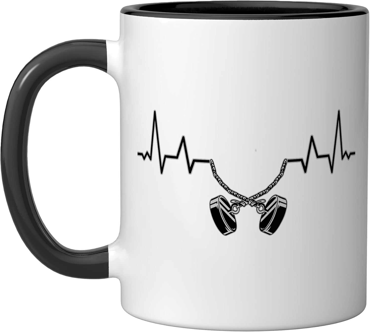 Magnetic fishing fisherman Heartbeat fun Magnet fishing Ceramic Mug, Red/White, 15oz image 4