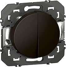 LEGRAND - Dooxie 10AX Double or Two-Way Wall Switch - Lighting Control (No Plate) - Ready to Install - Made in France - Black