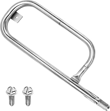 GGC 60040 Grill Burner Tube for Weber Q100 Q1000 Q120 Q1200, Baby Q, 17 Replacement Parts for Weber 386001 386002 516002 516001 50060001 51060001 Stainless Steel Burner Tube for Weber 69957/41657