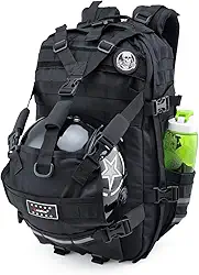 Mochila de capacete de motocicleta, estilo caveira, grande capacidade, impermeável, bolsa de armazenamento de capacete, para homem, ciclismo, viagem, equipamento de motocicleta (preto)