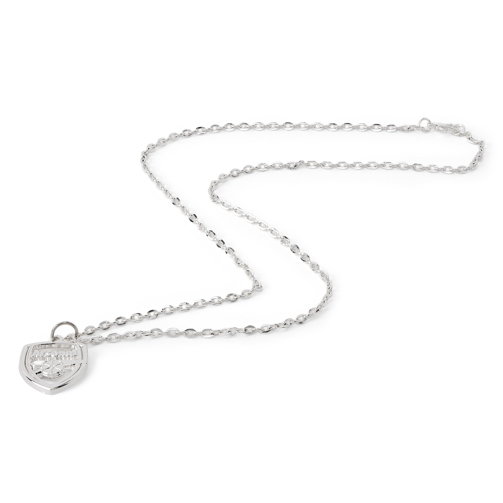 The Gift Scholars Officially Licensed Arsenal FC Crest Pendant Necklace, Silver Plated Chain, Men's Football Jewellery