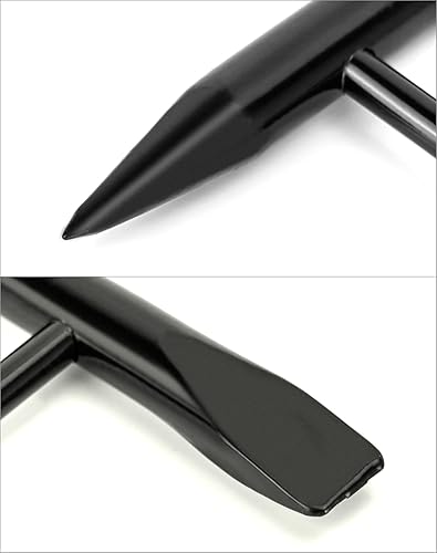 Miniatura 3 de QWORK Martillo astillador de soldadura, 2 paquetes de martillo de dos cabezas de 10.5 pulgadas con mango de resorte helicoidal, limpieza de