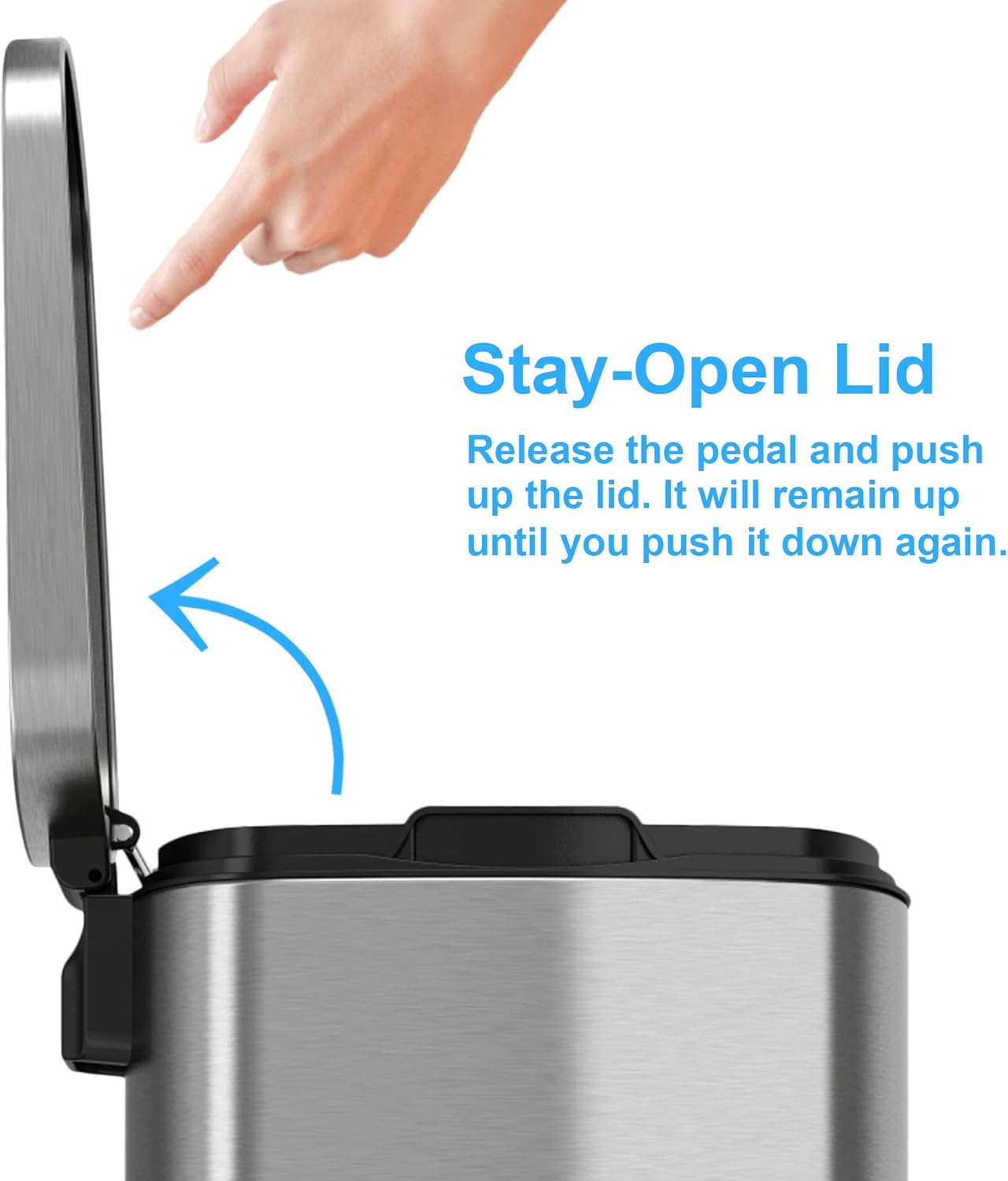 Gеt Pорulаr оƒƒеr iTouchless SoftStep 13.2 Gallon Step Trash Can with Odor Filter System, Stainless Steel 50 Liter Pedal Garbage Bin for Kitchen, Home, Office, Silent and Gentle Lid Close