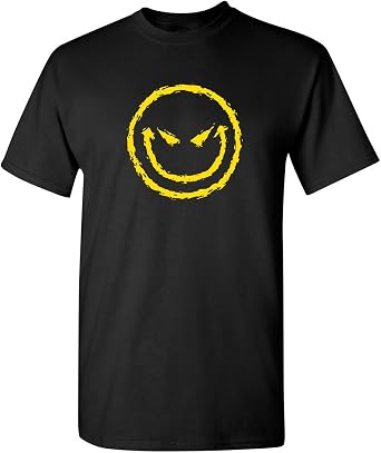 Evil Smile Face Funny Graphic Tee Bold Style for Men with Casual Mens Tee Shirt While Standing Out in Novelty T Shirts