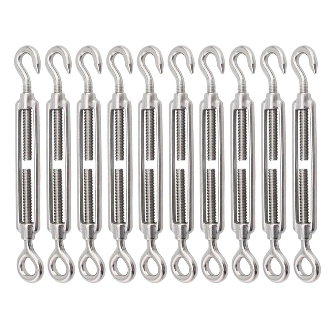8 Turnbuckle, 4 Pcs Turnbuckle Hook, 304 Black Stainless Steel Turnbuckle, Turnbuckle Heavy