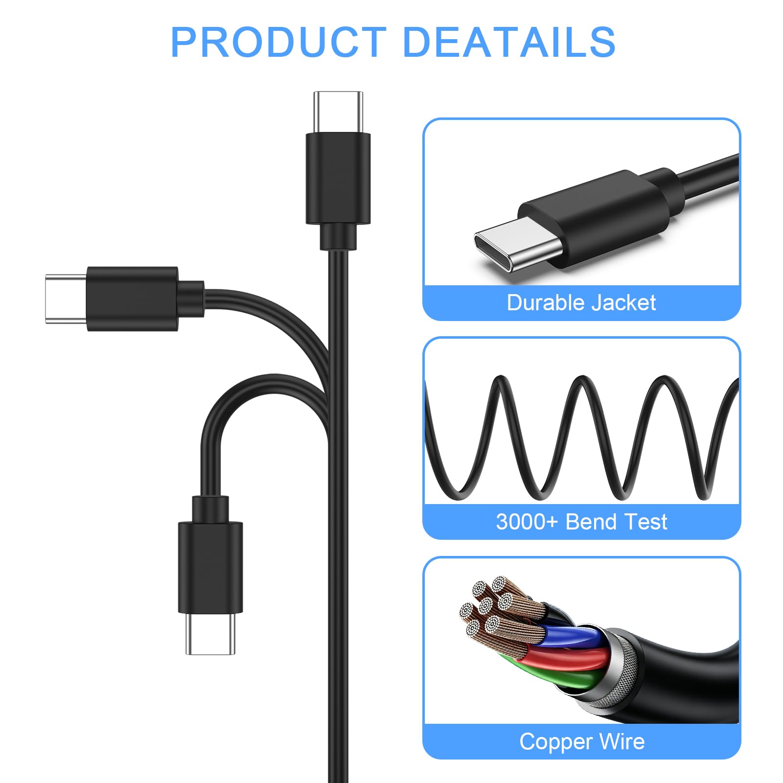 Vanjua USB C to Micro USB Cable 3.3ft (100cm), 3A Fast Charging & 480Mbps Data Sync Cord for Old Android Phones, Kindle, PS4, Xbox One, Power Bank & Tablet — Amazon image 3