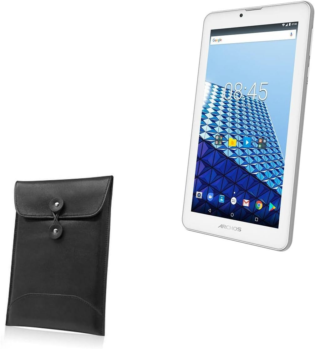 BoxWave Case Compatible with Archos Access 70 3G - Nero Leather Envelope, Leather Wallet Style Flip Cover