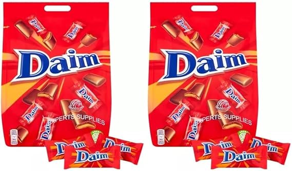 DaimMini Chocolate Bag 200g - Crunchy Almond Caramel Chocolate Share Bags - Pack of 2