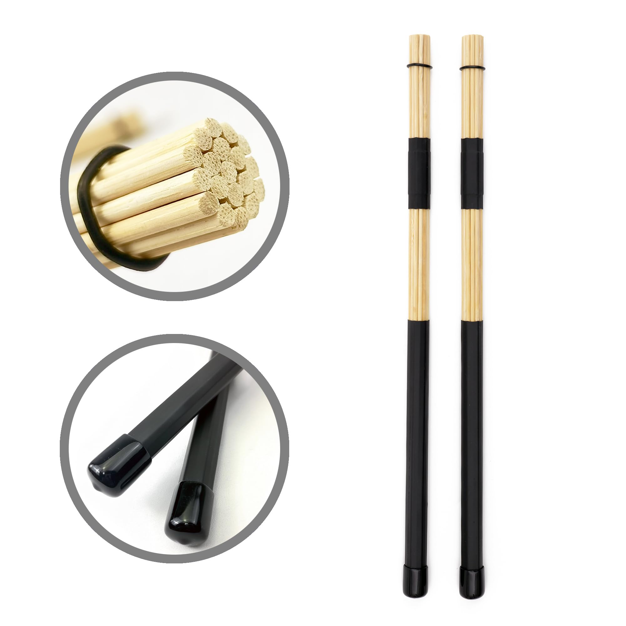 Set mit Marmormuster Leder Drumstick Tasche mit 5A Hickory Drumsticks, 5A Maple Drumsticks, Drum Brushes, Rute Sticks und Drum Key