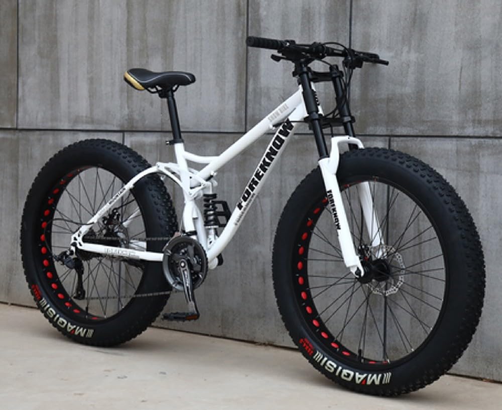 Bici 24 Pollici Mountain Bike 26 Pollici Fat Tire, 21 Velocità