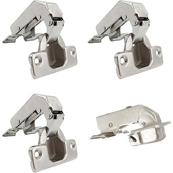 LIKERAINY 95 Degree Short Stud Hinge 35 mm with Damping Pot Hinge Kitchen Pot Hinge with Automatic Closing for Cabinet Door Hinge for Kitchen Cabinet Furniture Pack of 4