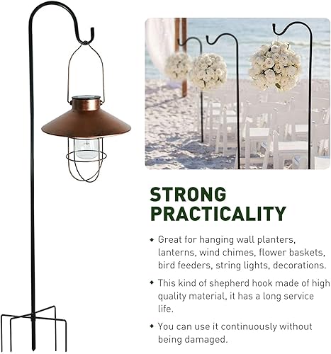 Miniatura 6 de Gancho de pastor de 48 pulgadas para comederos de pájaros para exteriores, ganchos de plantas para exteriores, resistentes para colgar comederos de
