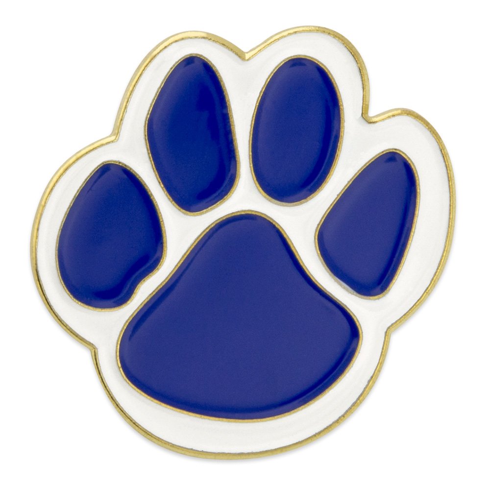 PinMart Paw Print School Mascot Lapel Pin Gold Color Plated/Silver/Copper/Blue