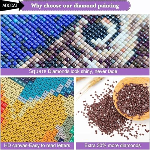 Diamond Painting Léopard 80x110cm : Kit Broderie Diamant Grand Format pour Adulte - 4