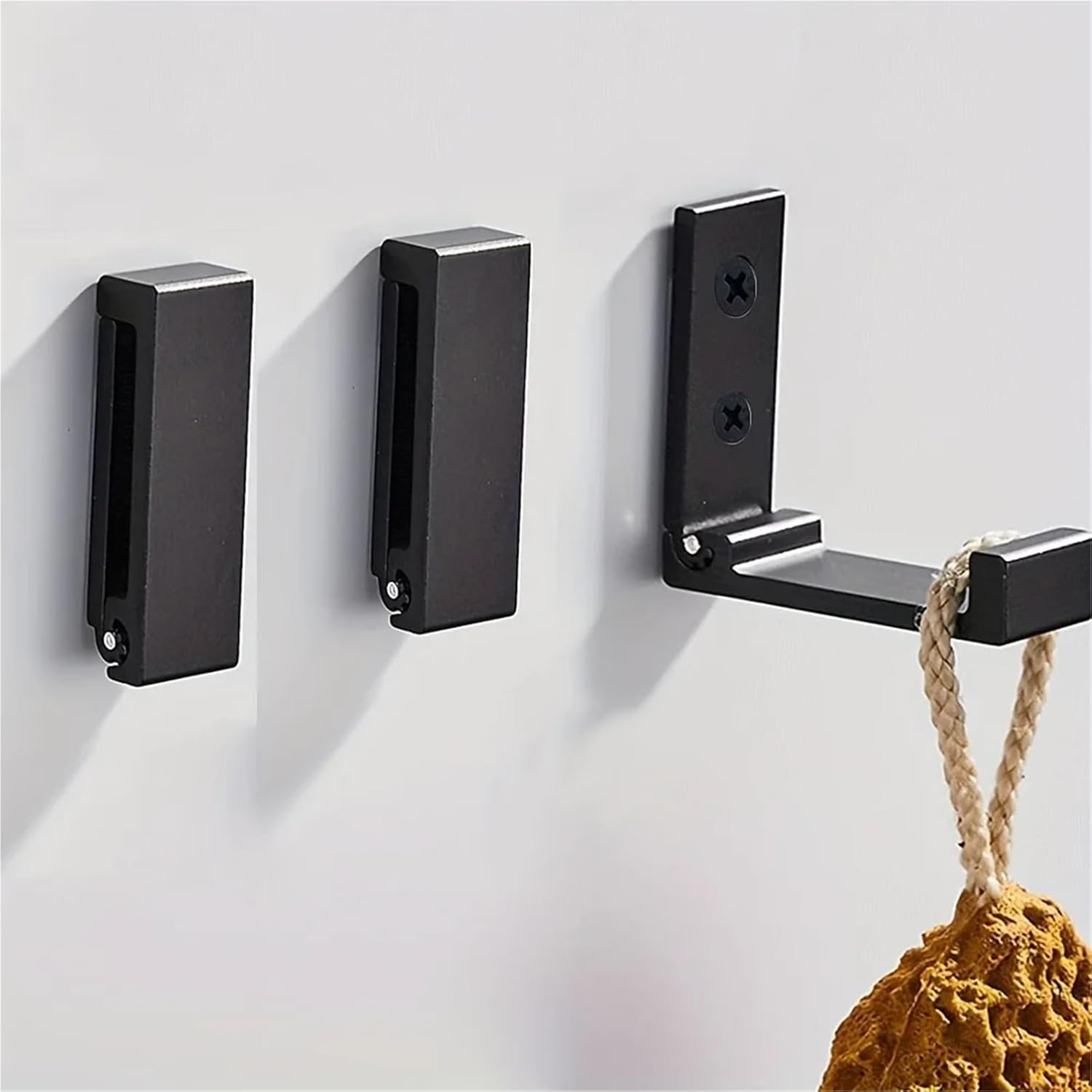 4pcs Heavy-Duty Aluminum Alloy Folding Coat Hooks - Wall Mounted, Rust Resistant Folding Hooks for Hanging Coats Towels Hats Bag(4pcs Black G1800B)