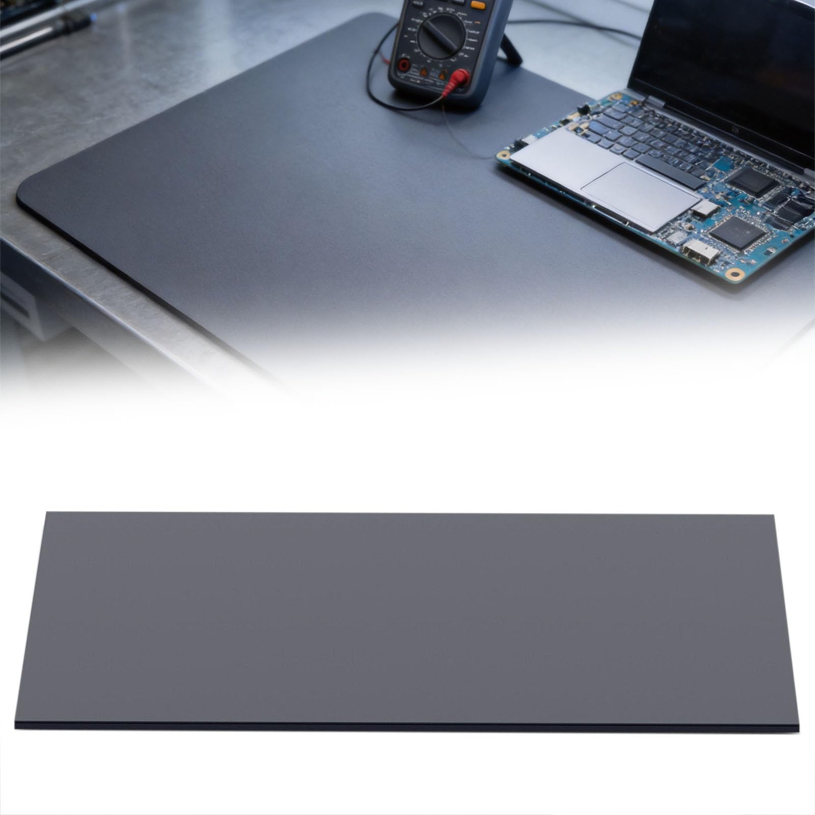 esd tischmatte Schwarze Antistatische Mattenrolle, Hochtemperatur-Werkbankmatte Für Elektronische Werkstatt/persönliches Studio, Schutzpolsterrolle Gegen | W L 1x1m,T 3.0mm