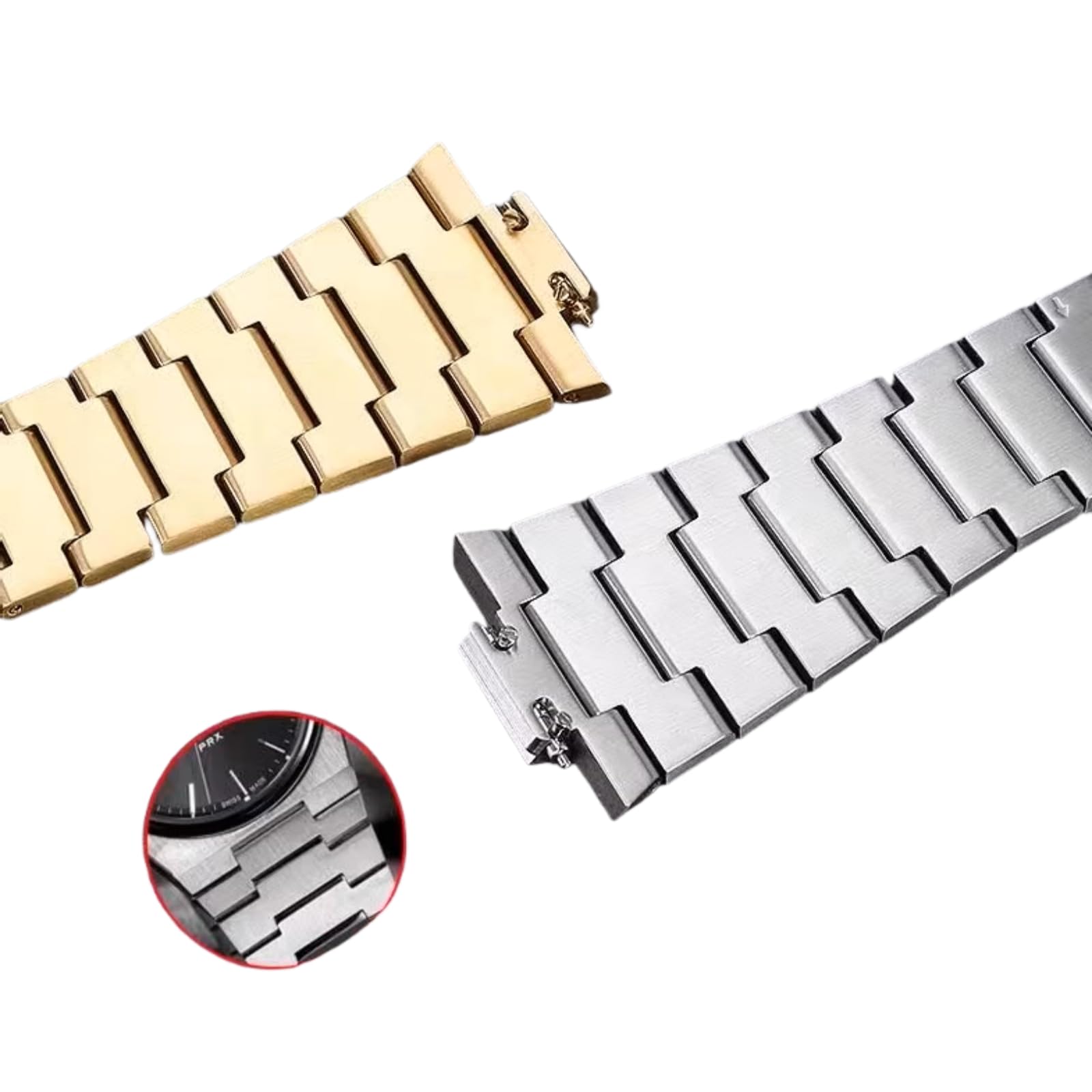 Uomini Acciaio Inossidabile Cinturino Orologio Ricambio, Braccialetto Orologio Interfaccia Specializzata Metallo per Tissot PRX Super Player T137.407/T137.410-Argento 27 * 12MM