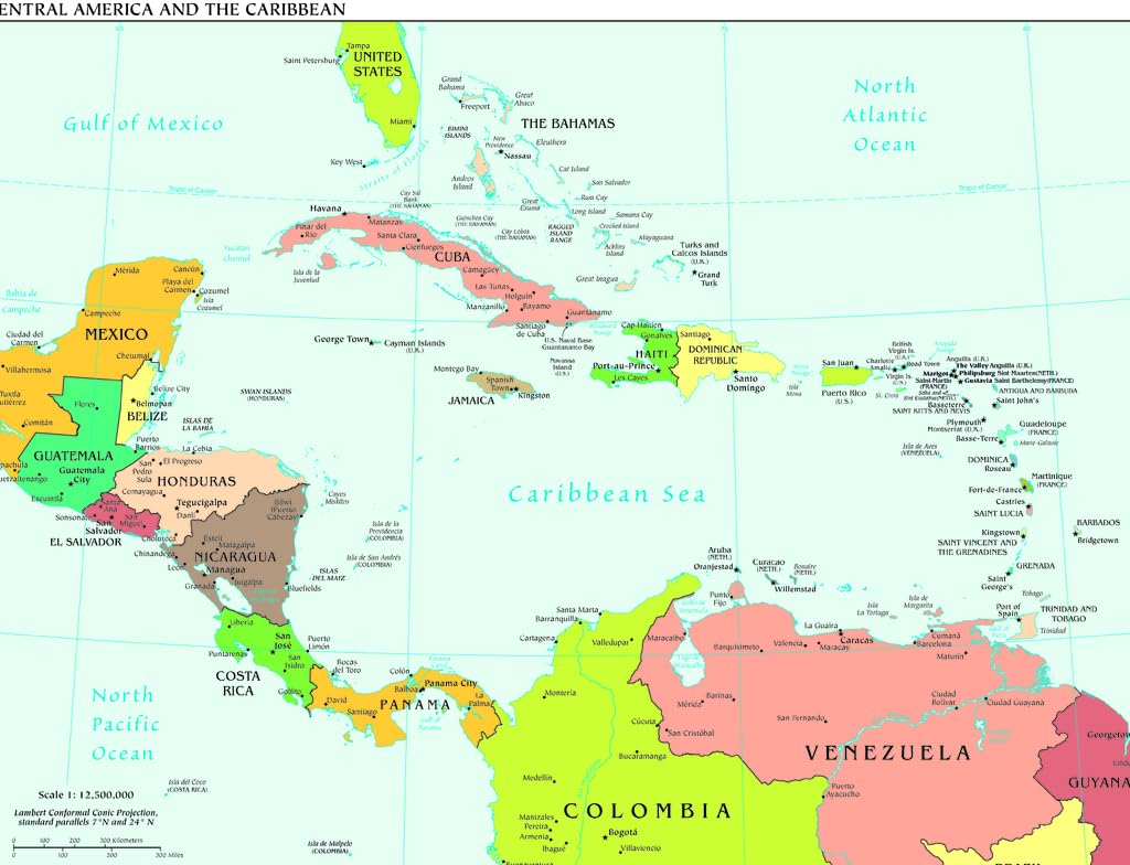 Lais Puzzle Map of Central America and the Caribbean 1000 pieces