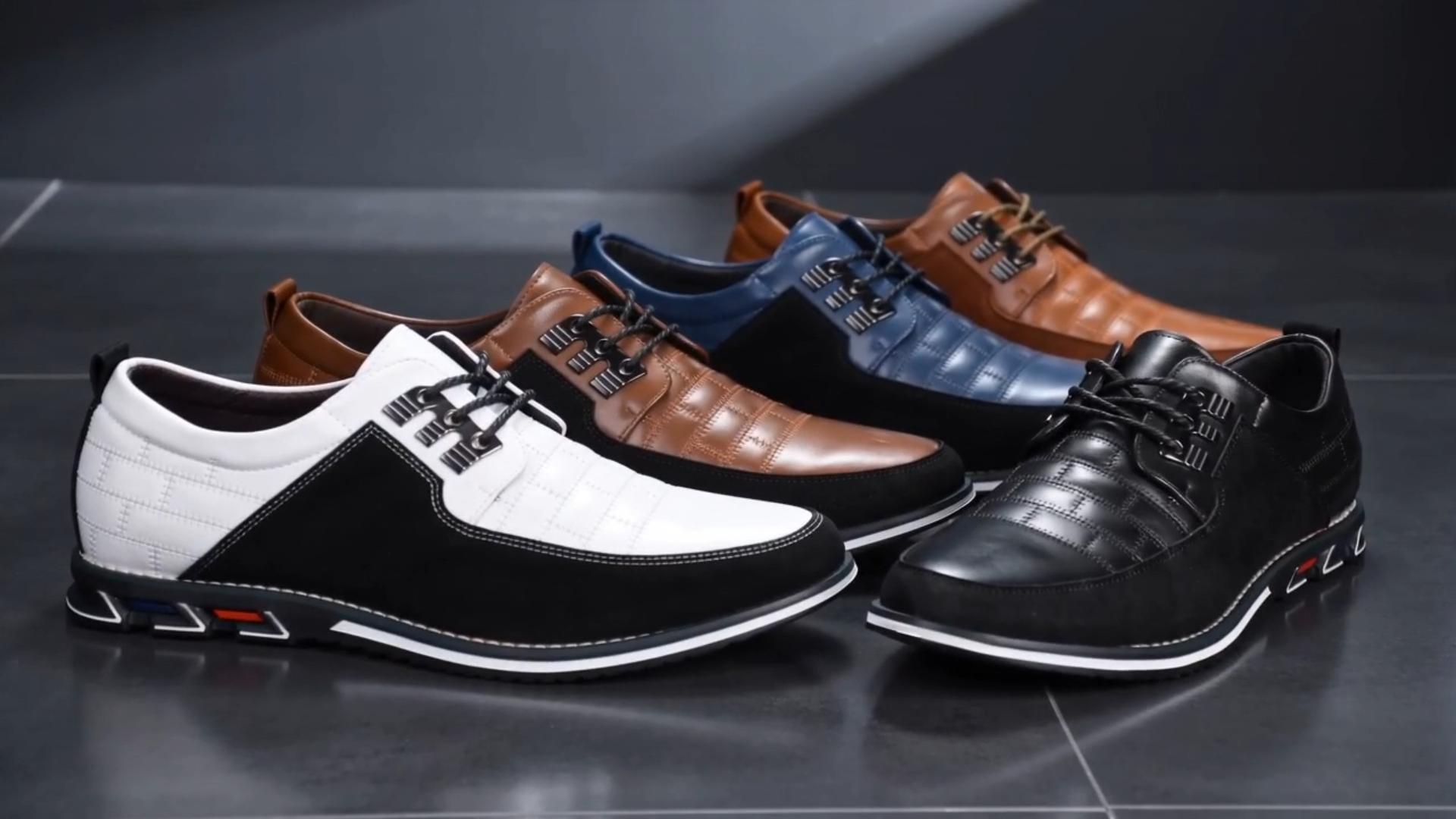 mens leather casual dress shoes Black Business Oxford Derby Orthopedic Shoes Simple Lace-up Walk Loafers Flats for Men Traditional Mexican dress day wear at work Feeling lovely in this Size/Width:11.5-B