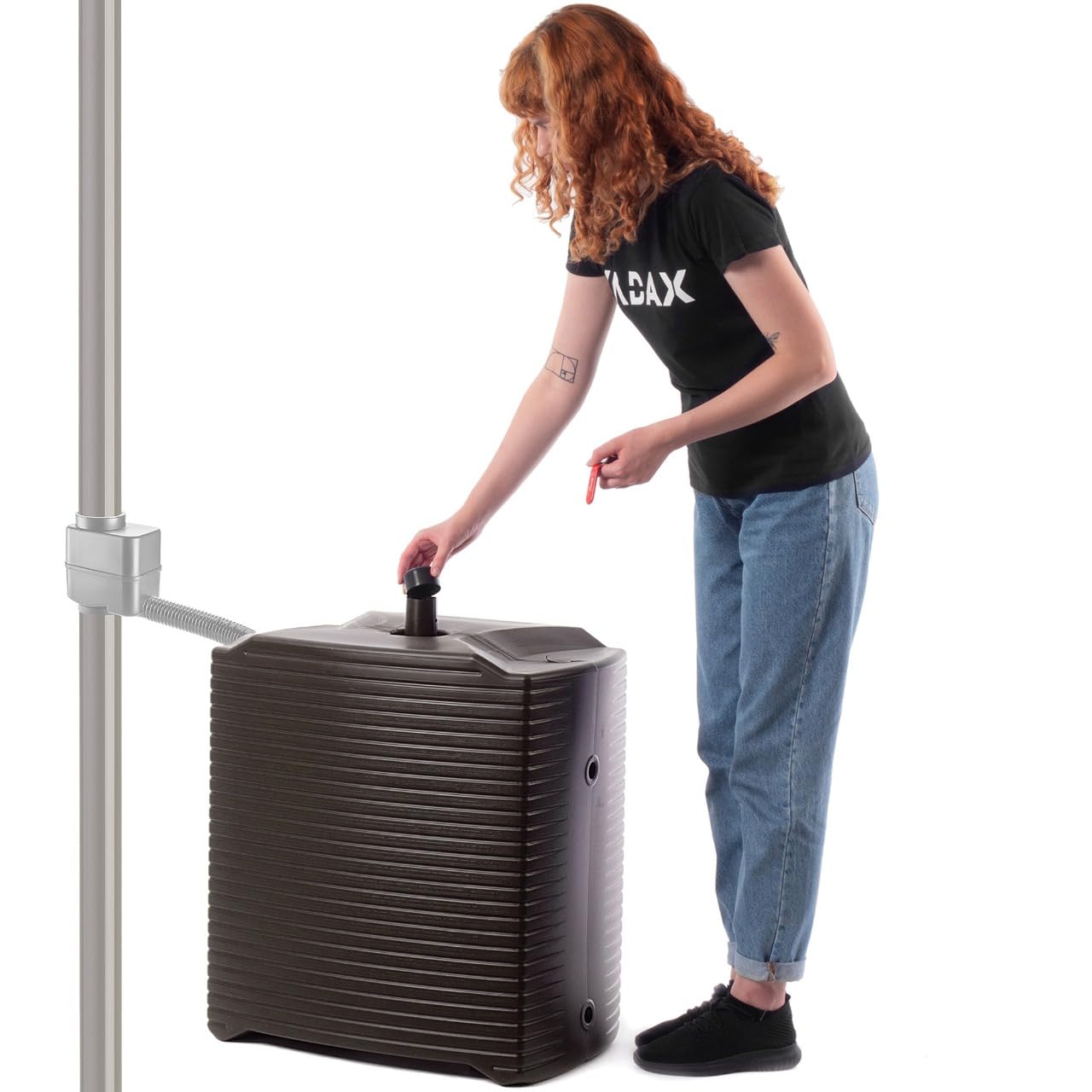 KADAX Depósito de lluvia modular para jardín, resistente a la intemperie, 126 litros, colector de agua, depósito de lluvia de plástico, barril de agua (moca)