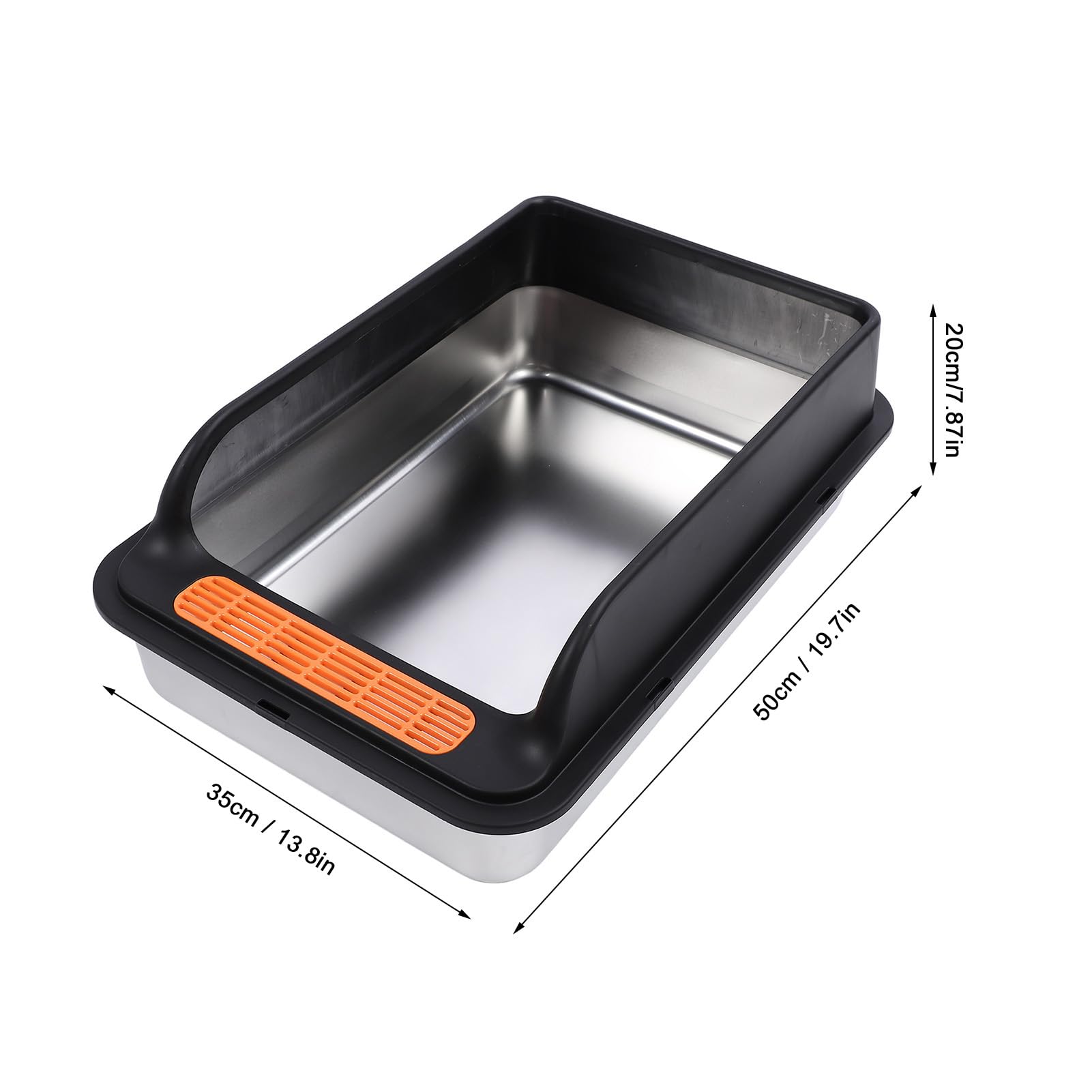 Arenero para Gatos, arenero Grande de Metal, Caja de de Acero Inoxidable, a Prueba de Salpicaduras, Caja de de Alta Cara con Filtro de Pedal para Gatos domésticos (L (4,43 x 5,41