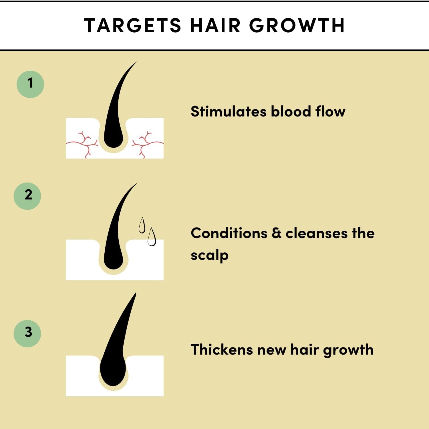 Hair Growth Oil 100% Natural Hair Oil with Caffeine, Biotin, Castor Oil, Argan Oil, Coconut Oil - Image 3