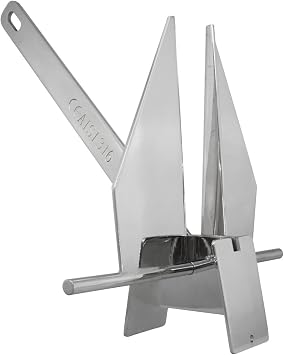 Stainless Steel Fluke Boat Anchor 316 Marine Grade Polished Anchor for Boats High Holding Power in Sand, Mud, and Gravel Bow Roller Compatible 4 to 44 lb Options
