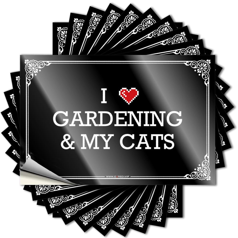 Sports Punk Quote - I Love Gardening & My Cats Removable Decal Tumbler Easy Peel for Quick(6X9CM)