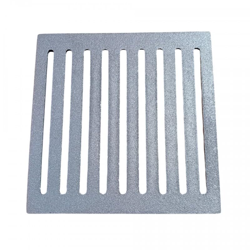 Grille en fonte chute de cendres et aération pour cheminées, poêles à bois et foyers 20 x 20 x 1 cm - RÉF 0036