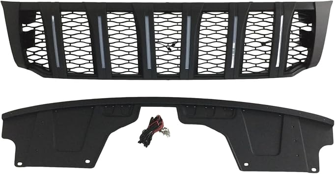 Compatible For Nissan Navara NP300 2015-2019 Front Bumper Grille Mesh ABS Racing Style Grills With LED Car Styling AccessoriesWith LED