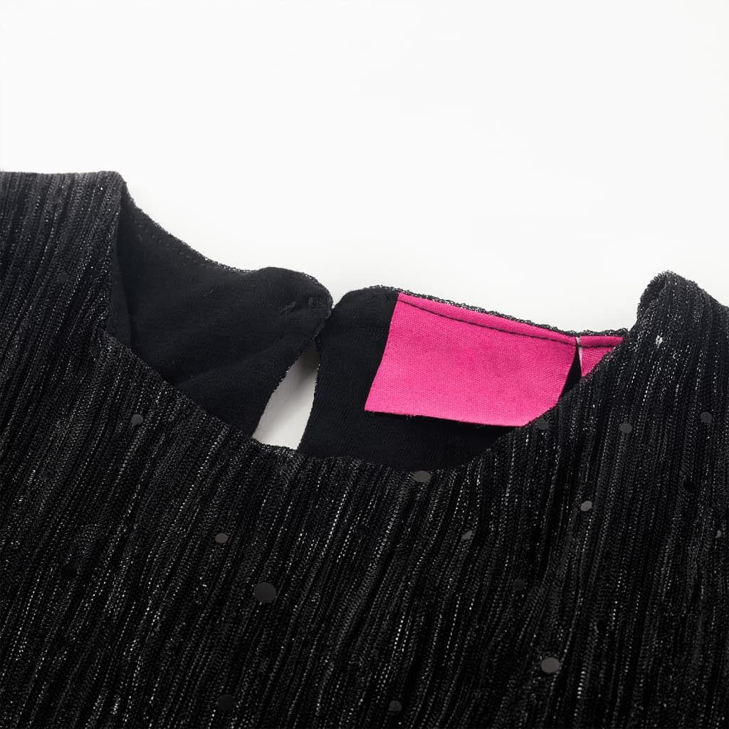 Vestido de manga larga para niños, color negro, adecuado para niñas, niños, bebés, adolescentes, verano, princesa, tul con lentejuelas, transpirable, cómodo, diario, fiesta