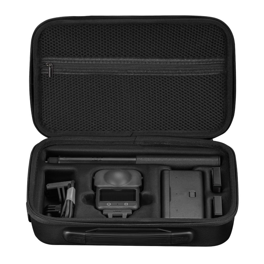 EVA-Tragetasche für DJI für Osmo 360, stoßfeste, wasserabweisende Hartschale mit Schultergurt, kompakte Reise-Aufbewahrungsbox für Action-Kamera, Schwarz