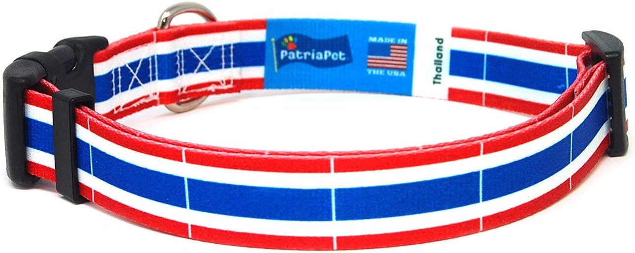 Thailand Dog Collar | Thailand Flag | Quick-Release Buckle | Made in NJ, USA | for Extra Large Dogs
