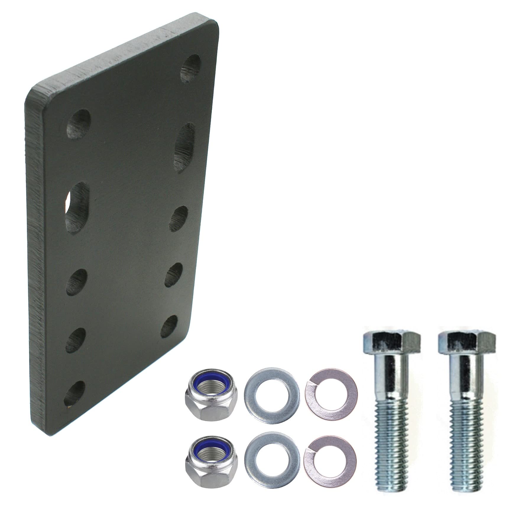 Piastra Adattatore Per Ganci Di Traino - Regolazione Altezza Per Sfere A 2 Fori 90mm | Con Viti M16 - Foto 3