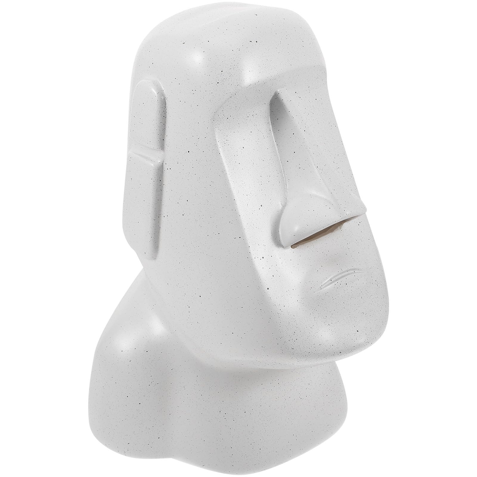 Porta Fazzoletti Moai in Resina Bianca, Facile da Aprire e Pulire