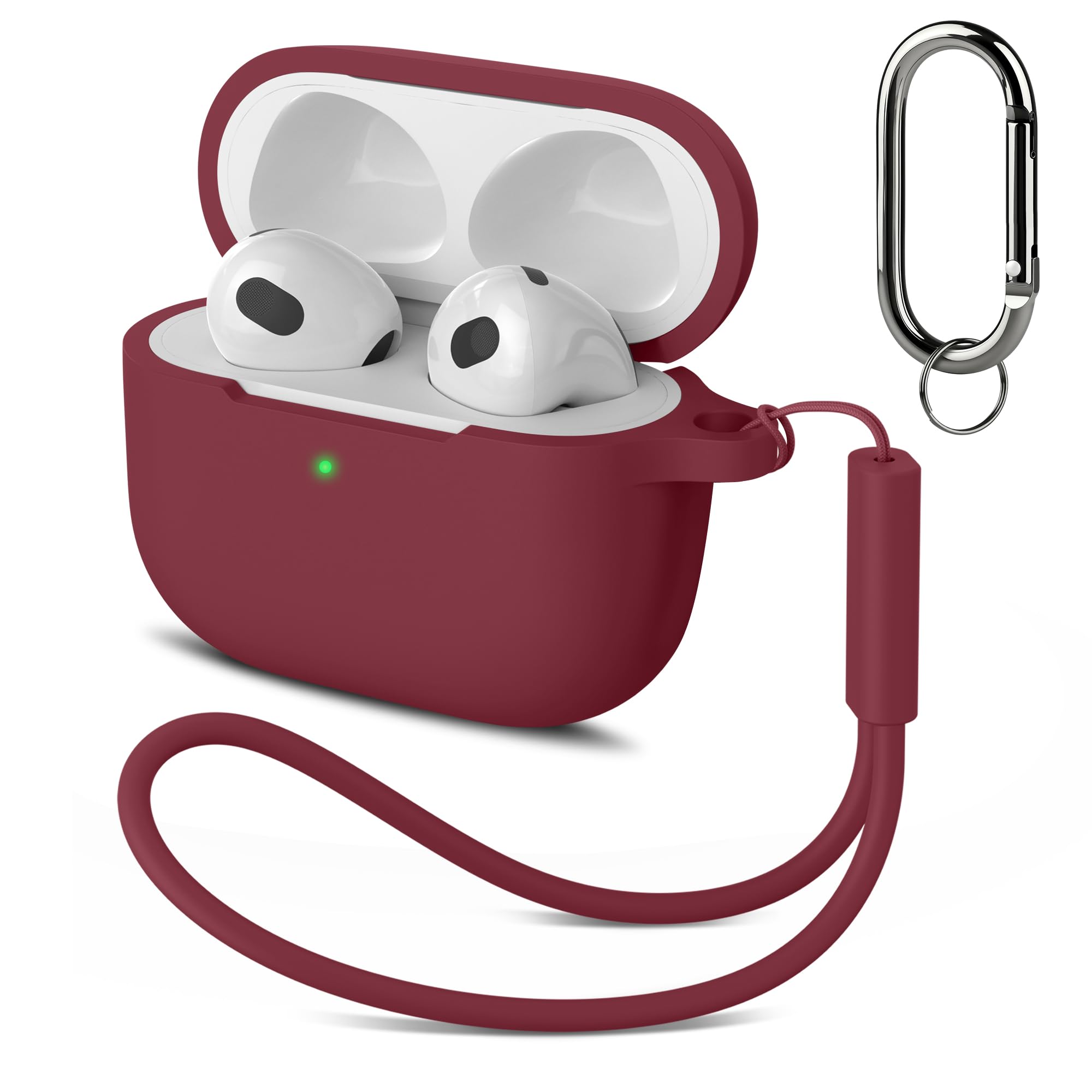 Tobfit Case for AirPods Pro 2 Case Cover – Soft Silicone Protective Cover for Apple AirPods Pro 2nd & 1st Case for Women & Men, Accessories with Keychain & Lanyard - Burgundy-image-37