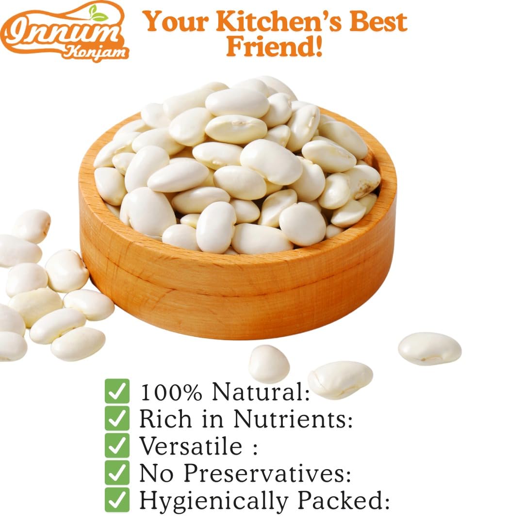 INNUM KONJAM Mochai - 500gm (Vellai Mochai | Lima Beans | Field Beans | Hyacinth | Mochai Kottai Payaru | Balar Dal | 100% Natural, Protein & Fiber-Rich | Gluten-Free | Ideal for Curries, Soups, & Salads) - Image 5 thumbnail