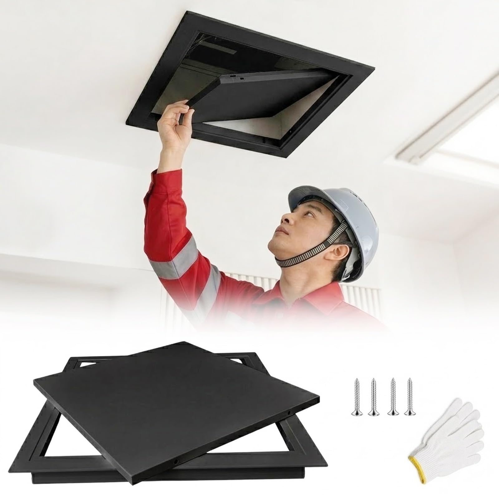 Trappe d'inspection en métal pour masquer une boîte de compteur au mur