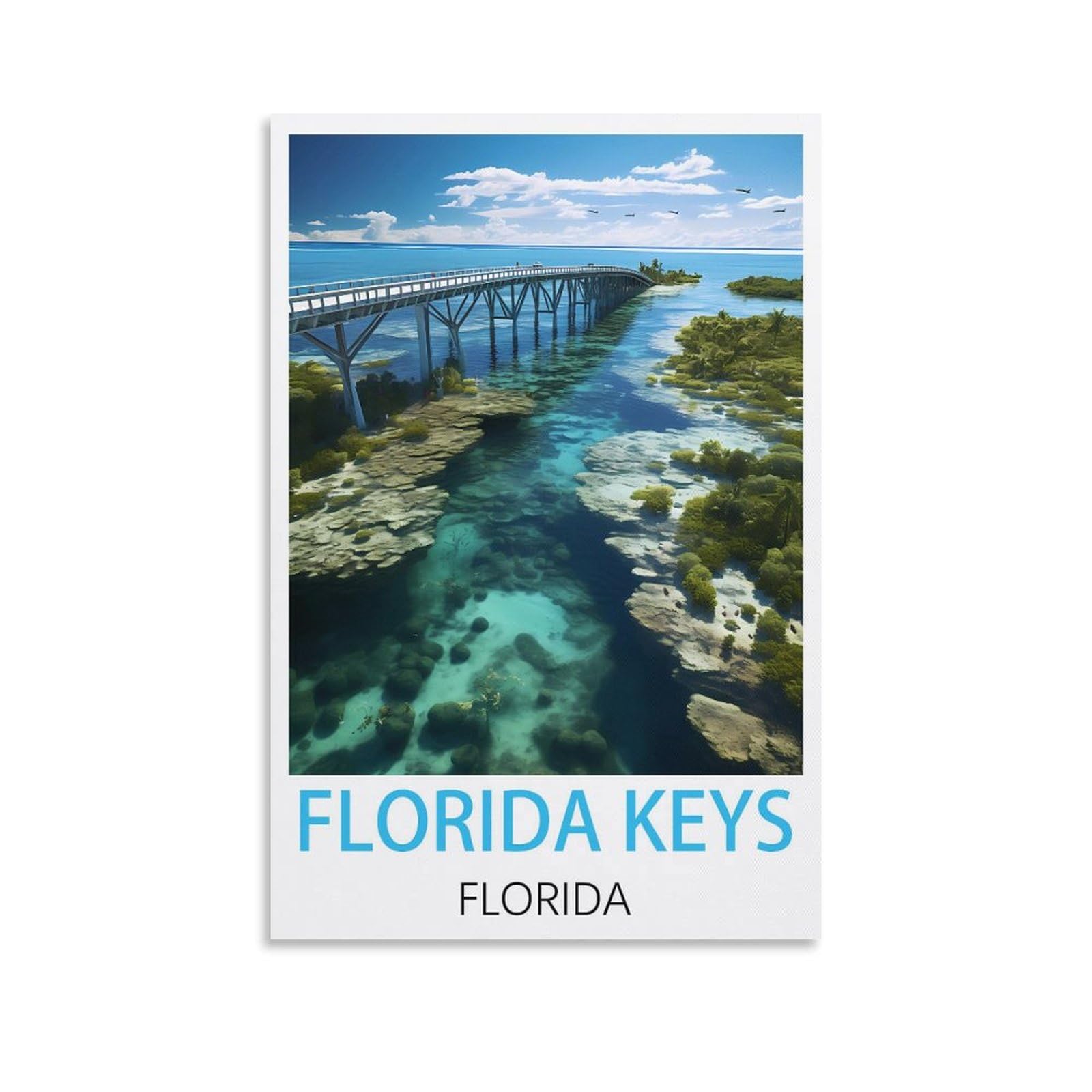 Retro Vintage Wall tin Plaque,Florida Keys Floridas,Art Plaque Poster Wall Decor for Home Tool Room Bar Club Restaurant Cafe 30x30cm